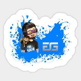 TweaK_GG & Hanzo Cat Blue Paint Splash Sticker